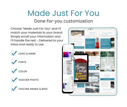 Your Prelude Collection student welcome packages - delivered to you branded and ready to use. Send your images, colors and content. For a turn-key experience.