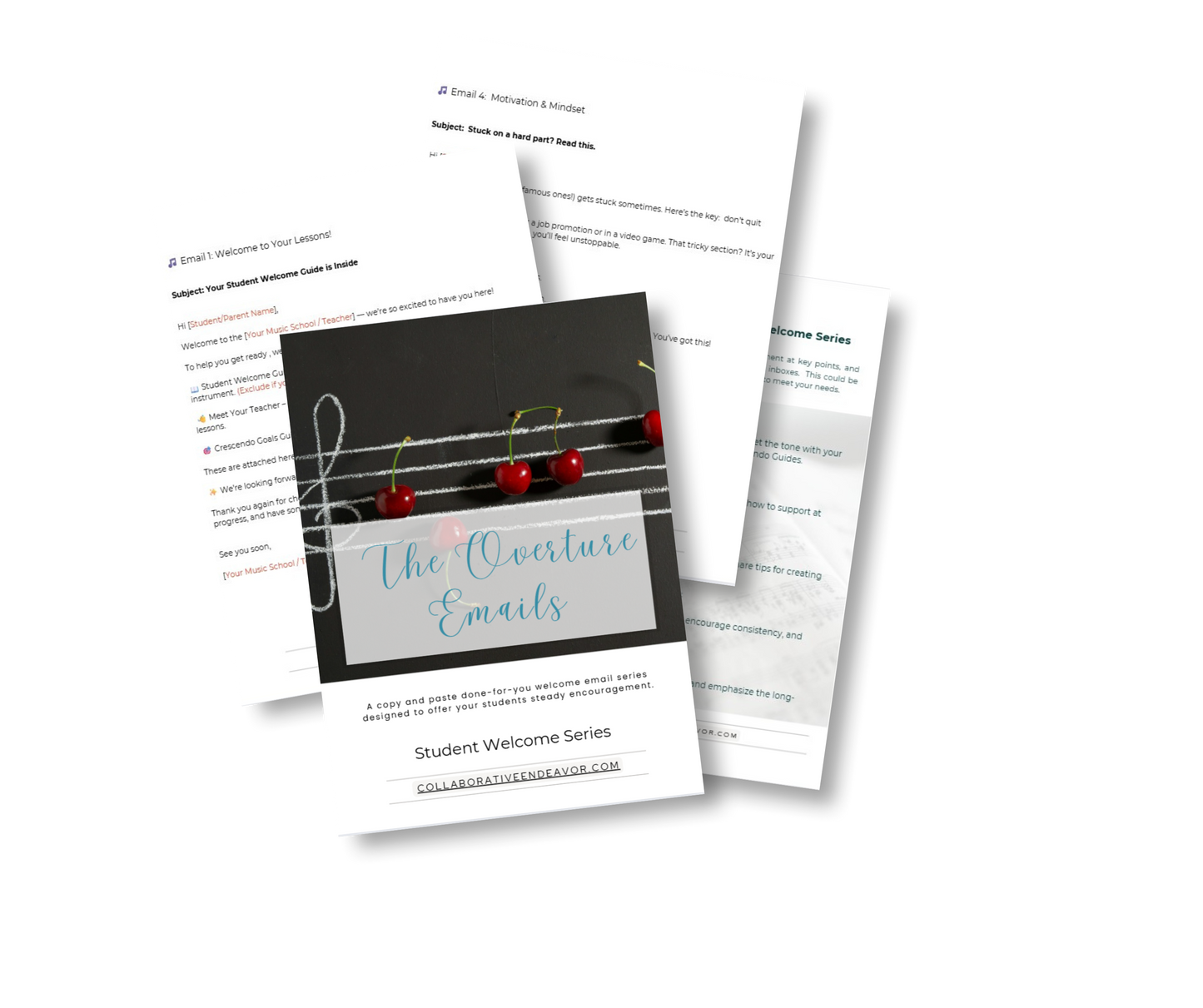 Email welcome series for music teachers and studios to welcome new students - 'The Overture Emails' from Collaborative Endeavor